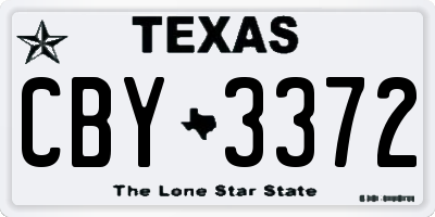 TX license plate CBY3372