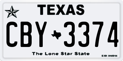TX license plate CBY3374