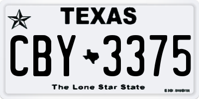 TX license plate CBY3375