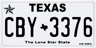 TX license plate CBY3376
