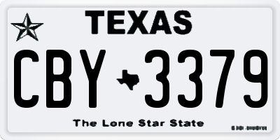 TX license plate CBY3379