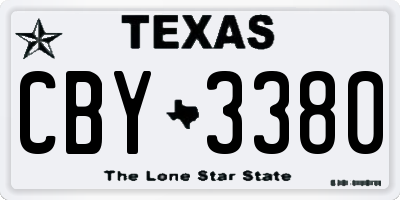 TX license plate CBY3380