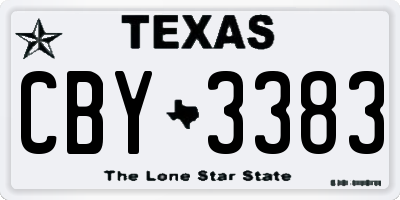TX license plate CBY3383