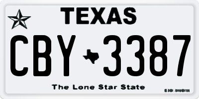 TX license plate CBY3387