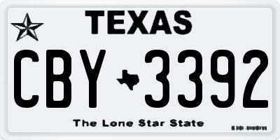 TX license plate CBY3392
