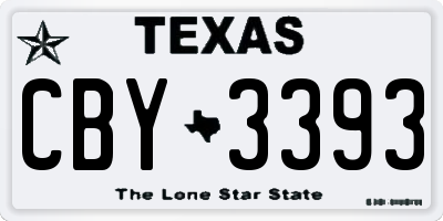 TX license plate CBY3393