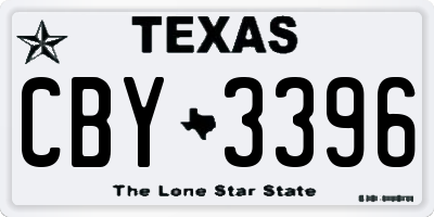 TX license plate CBY3396