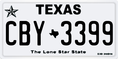TX license plate CBY3399