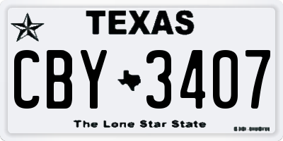 TX license plate CBY3407