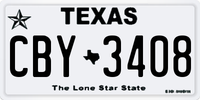 TX license plate CBY3408