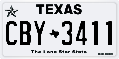 TX license plate CBY3411