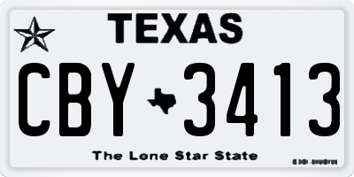 TX license plate CBY3413