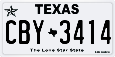 TX license plate CBY3414