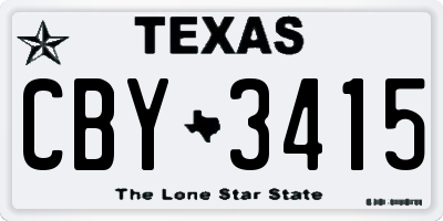 TX license plate CBY3415