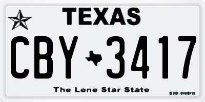 TX license plate CBY3417