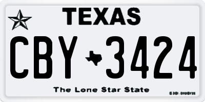 TX license plate CBY3424