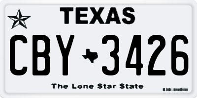 TX license plate CBY3426