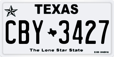 TX license plate CBY3427