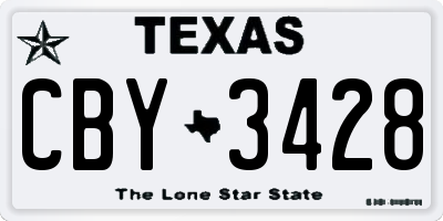 TX license plate CBY3428