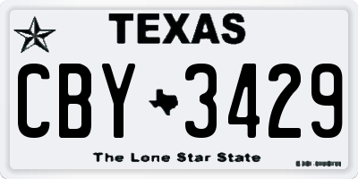 TX license plate CBY3429
