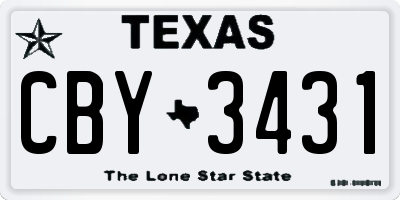 TX license plate CBY3431