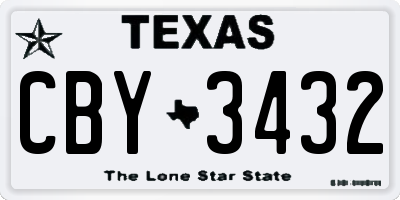 TX license plate CBY3432