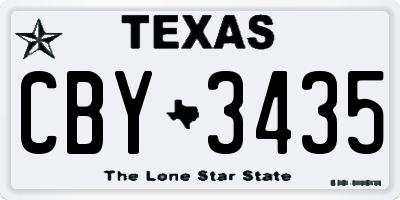 TX license plate CBY3435