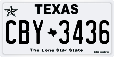 TX license plate CBY3436