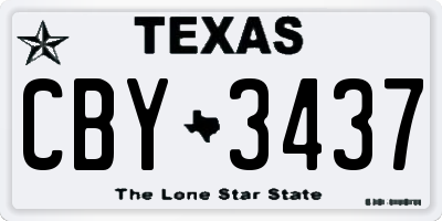TX license plate CBY3437