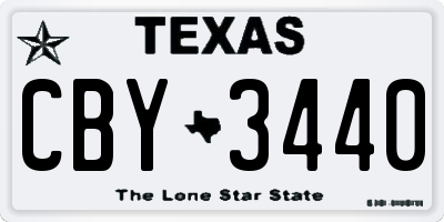 TX license plate CBY3440