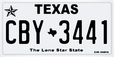 TX license plate CBY3441