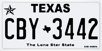 TX license plate CBY3442