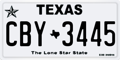 TX license plate CBY3445