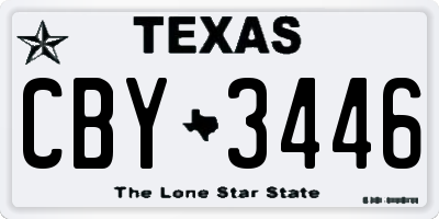 TX license plate CBY3446
