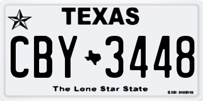 TX license plate CBY3448