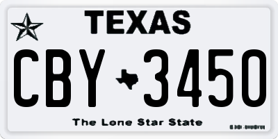 TX license plate CBY3450