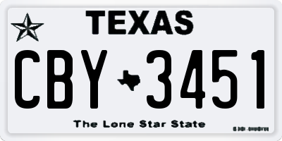 TX license plate CBY3451