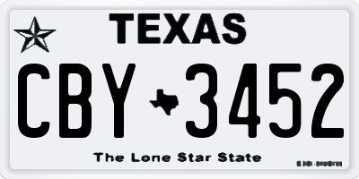 TX license plate CBY3452