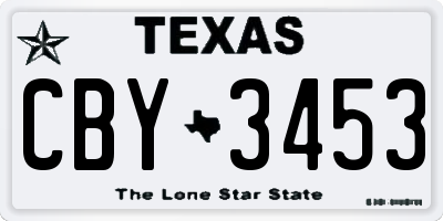 TX license plate CBY3453