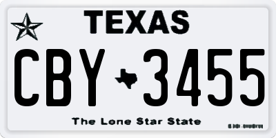 TX license plate CBY3455