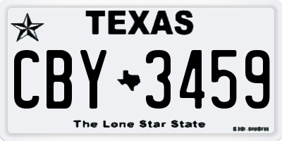 TX license plate CBY3459
