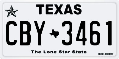 TX license plate CBY3461