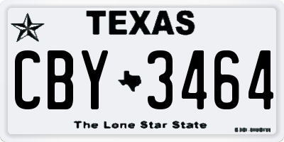TX license plate CBY3464