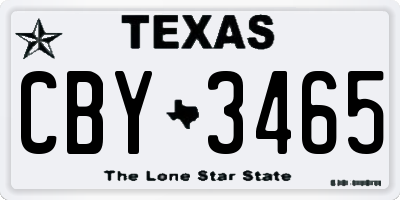 TX license plate CBY3465
