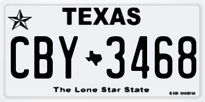 TX license plate CBY3468
