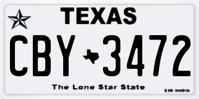 TX license plate CBY3472