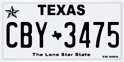 TX license plate CBY3475