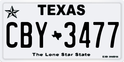 TX license plate CBY3477