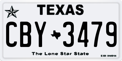 TX license plate CBY3479