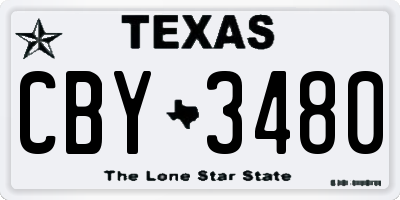 TX license plate CBY3480